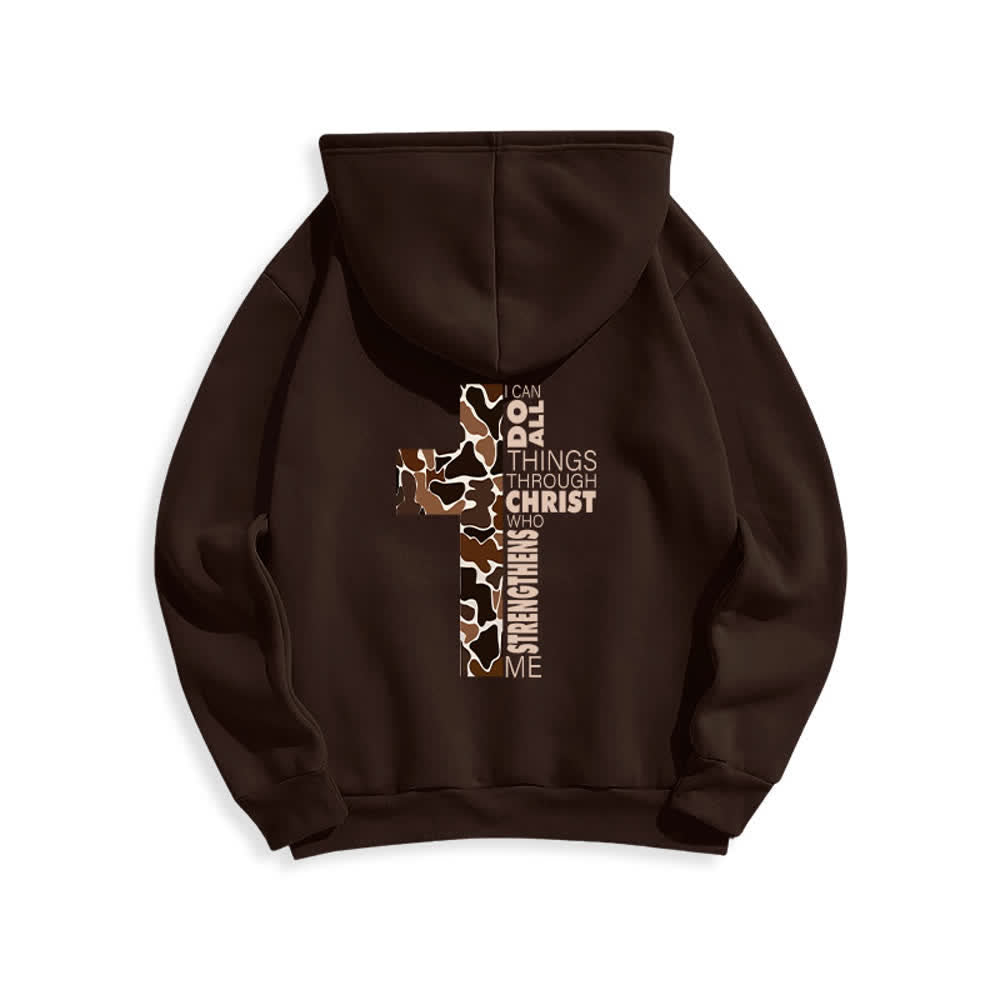 Christianartworkshop Earthtone Cross Verse Detail Streetwear Fleece Lined Polyester Hoodie - image 19