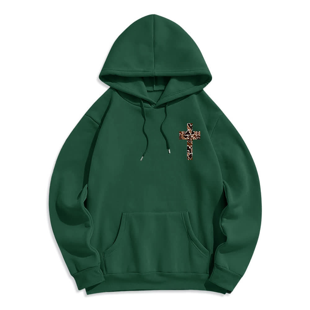 Christianartworkshop Earthtone Cross Verse Detail Streetwear Fleece Lined Polyester Hoodie - image 17