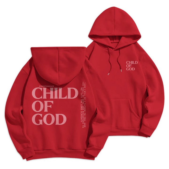 Christianartworkshop Child Of God Minimalist Statement Pullover Fleece Lined Polyester Hoodie - Red - 2XL - image 6