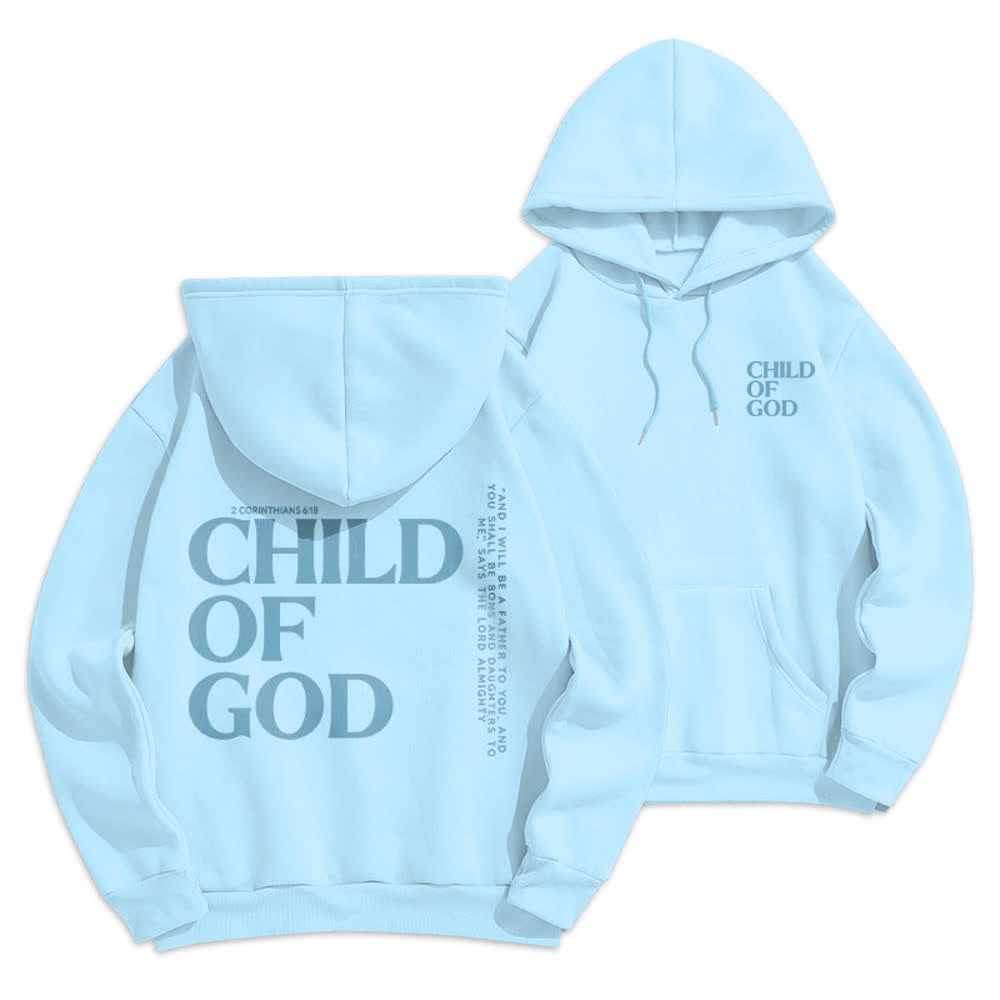 Christianartworkshop Child Of God Minimalist Statement Pullover Fleece Lined Polyester Hoodie - Blue - 2XL - image 9