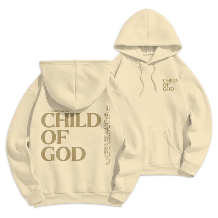 Christianartworkshop Child Of God Minimalist Statement Pullover Fleece Lined Polyester Hoodie - Beige - 2XL - image 15