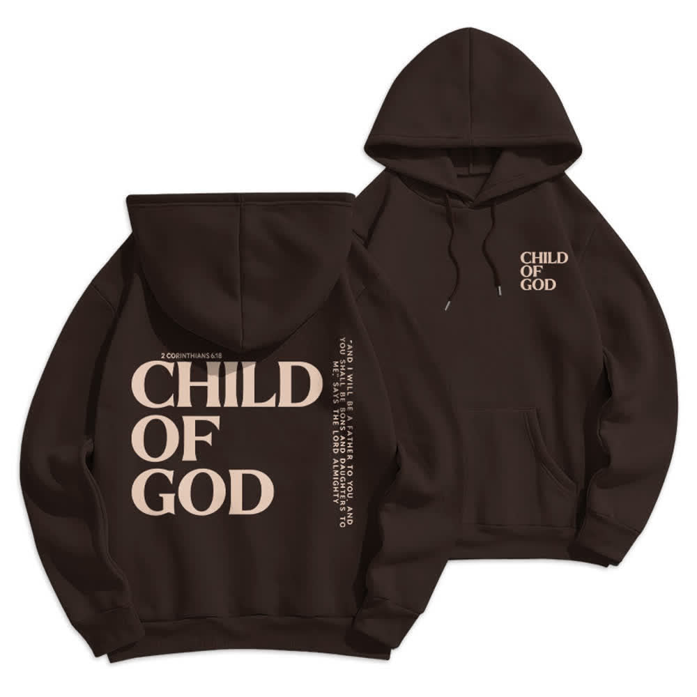 Christianartworkshop Child Of God Minimalist Statement Pullover Fleece Lined Polyester Hoodie - Brown - 2XL - image 18
