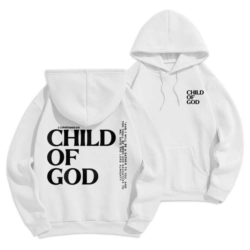 Christianartworkshop Child Of God Minimalist Statement Pullover Fleece Lined Polyester Hoodie - White - 2XL - image 0