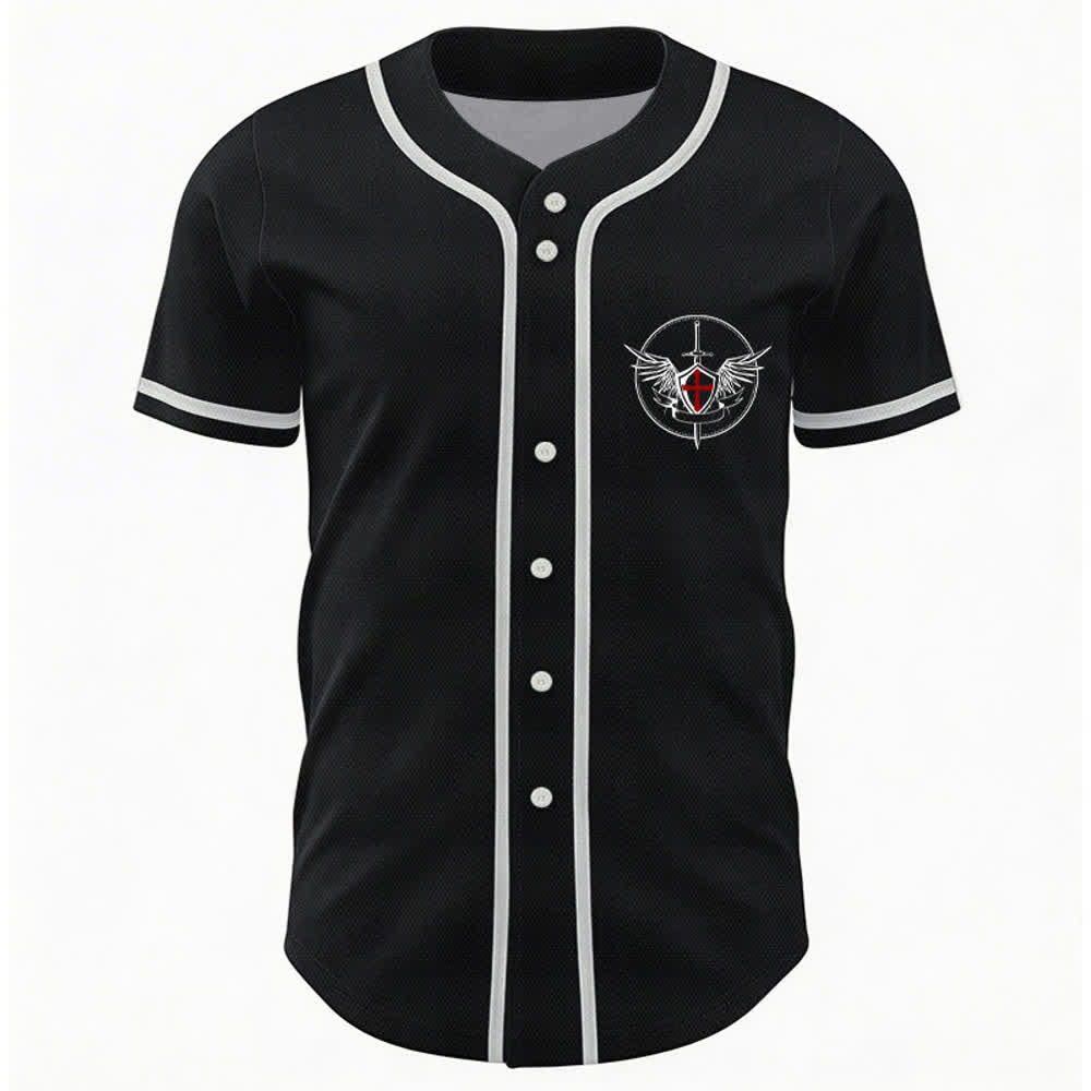 Christianartworkshop Saint Michael Defend Us In Battle Baseball Jersey - image 2
