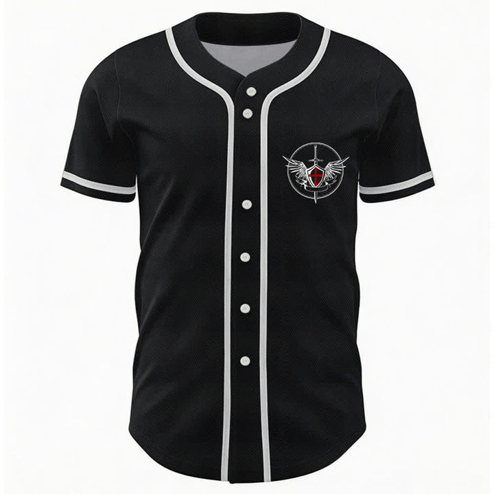 Christianartworkshop Saint Michael Defend Us In Battle Baseball Jersey - image 2