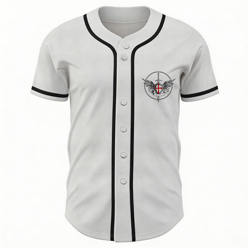 Christianartworkshop Saint Michael Defend Us In Battle Baseball Jersey - image 23