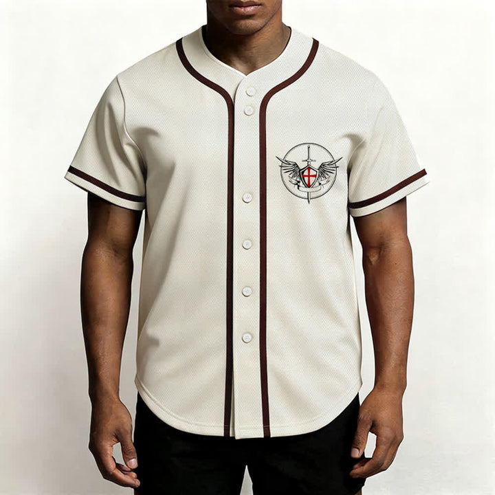 Christianartworkshop Saint Michael Defend Us In Battle Baseball Jersey - image 13