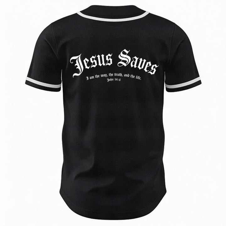 Christianartworkshop Jesus Saves Gothic Mesh Street Baseball Jersey - image 8