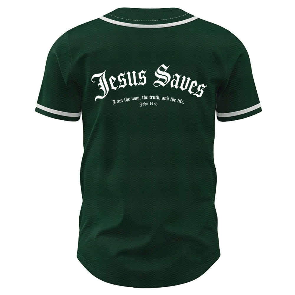 Christianartworkshop Jesus Saves Gothic Mesh Street Baseball Jersey - image 22
