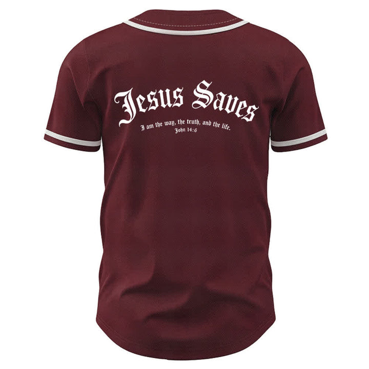 Christianartworkshop Jesus Saves Gothic Mesh Street Baseball Jersey - image 15