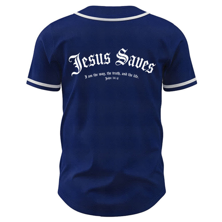 Christianartworkshop Jesus Saves Gothic Mesh Street Baseball Jersey - image 36