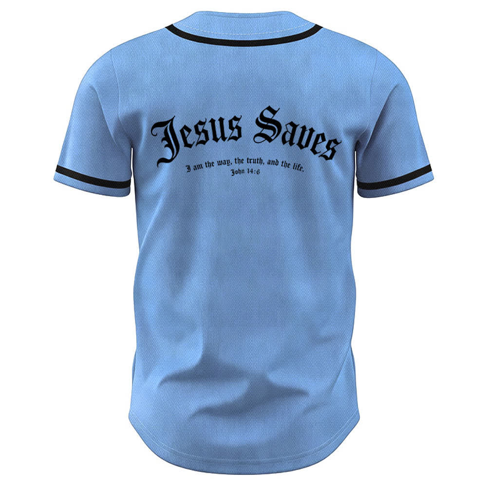 Christianartworkshop Jesus Saves Gothic Mesh Street Baseball Jersey - image 50