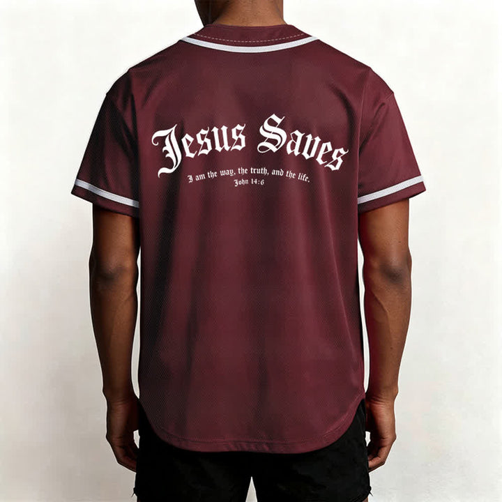 Christianartworkshop Jesus Saves Gothic Mesh Street Baseball Jersey - image 19