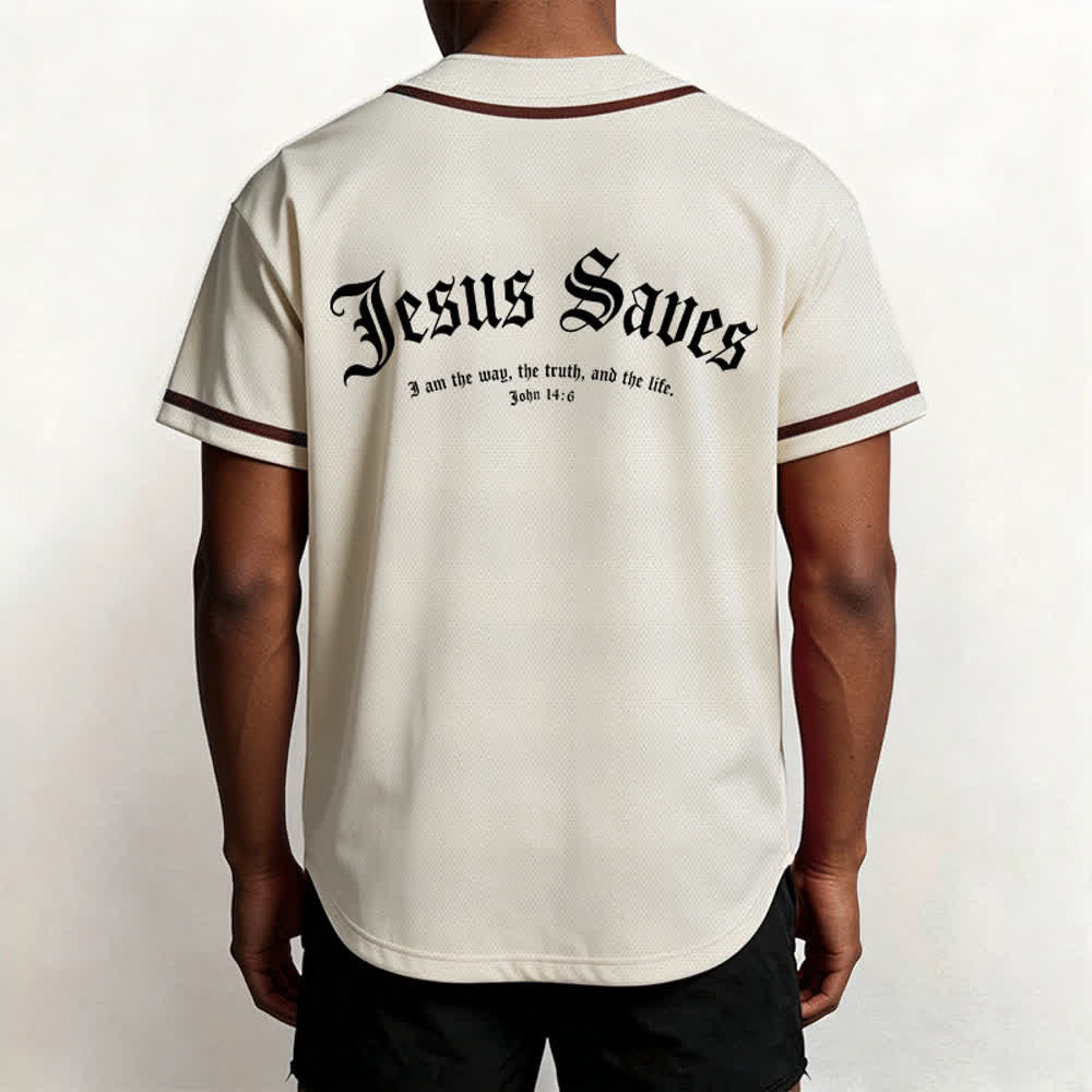 Christianartworkshop Jesus Saves Gothic Mesh Street Baseball Jersey - image 31