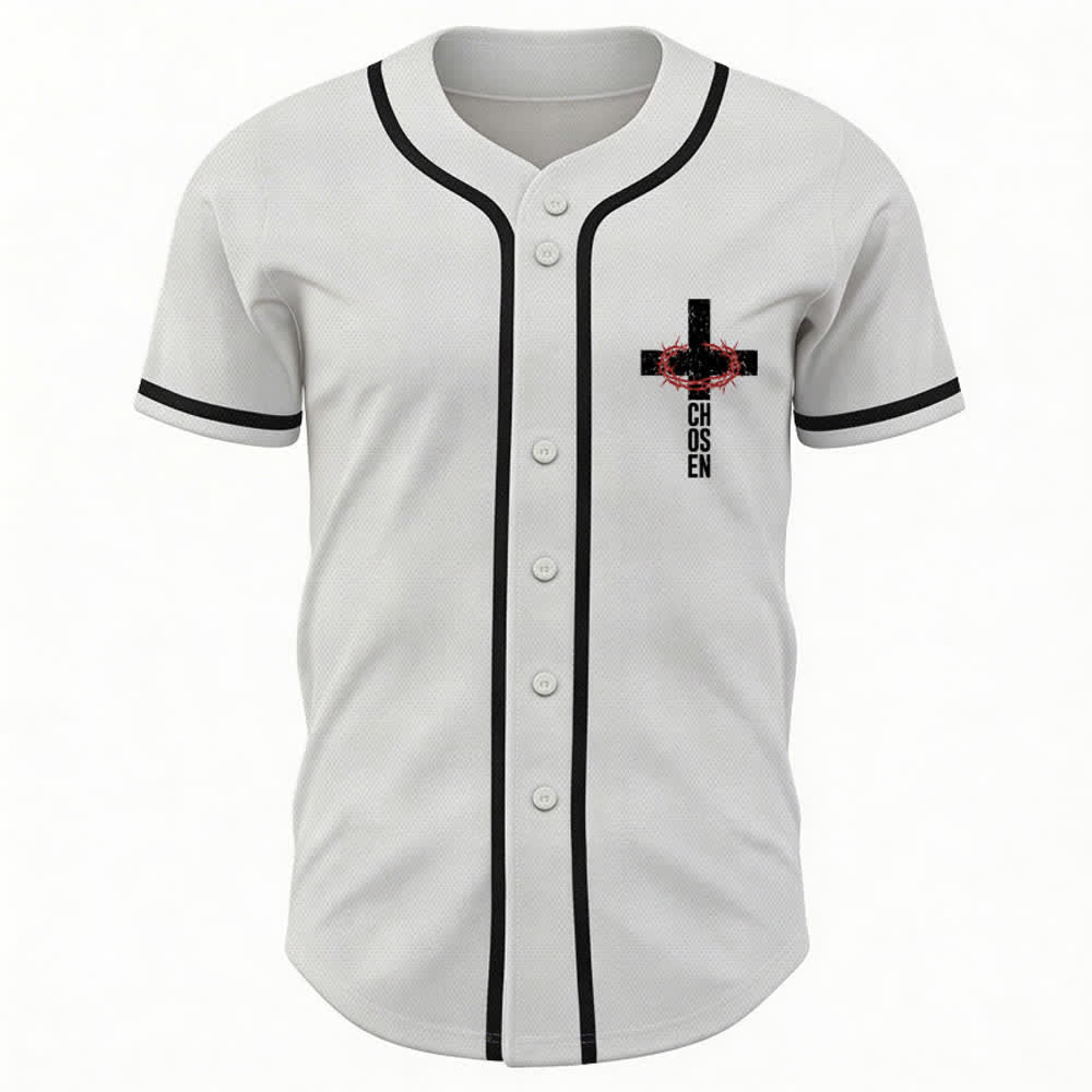 Christianartworkshop Jesus Cross Mesh Button Up Baseball Jersey - image 9