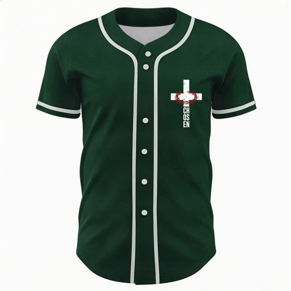 Christianartworkshop Jesus Cross Mesh Button Up Baseball Jersey - image 30