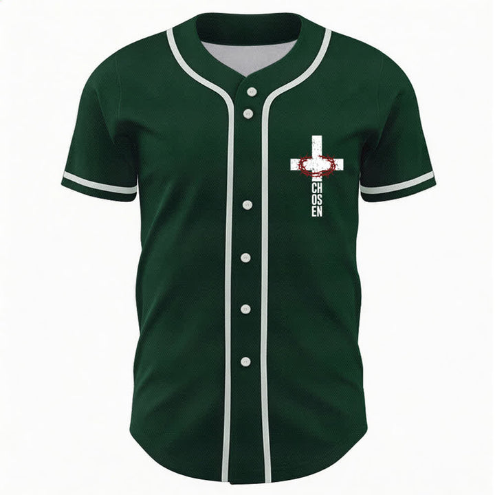 Christianartworkshop Jesus Cross Mesh Button Up Baseball Jersey - image 30