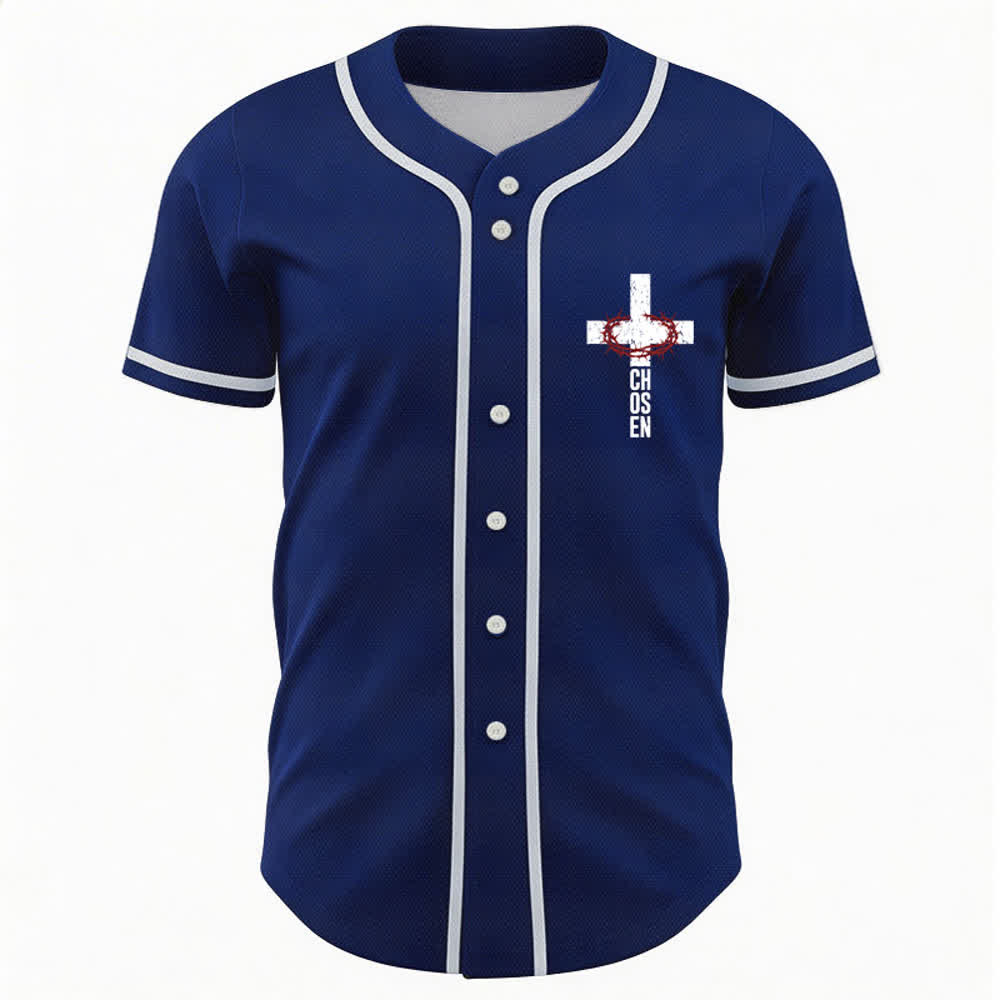Christianartworkshop Jesus Cross Mesh Button Up Baseball Jersey - image 37