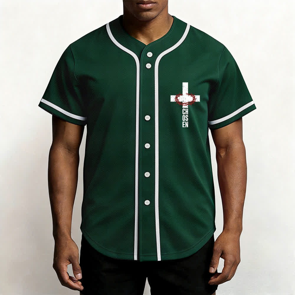 Christianartworkshop Jesus Cross Mesh Button Up Baseball Jersey - image 34