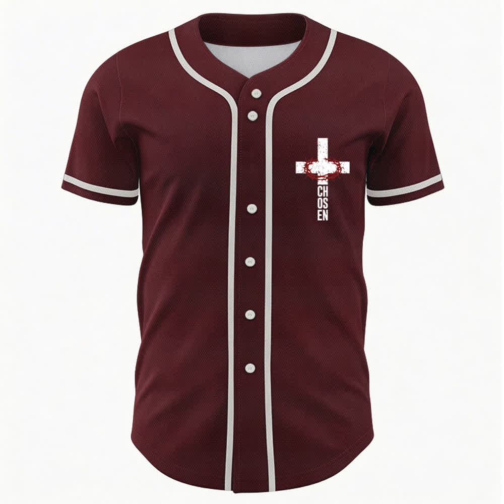 Christianartworkshop Jesus Cross Mesh Button Up Baseball Jersey - image 16