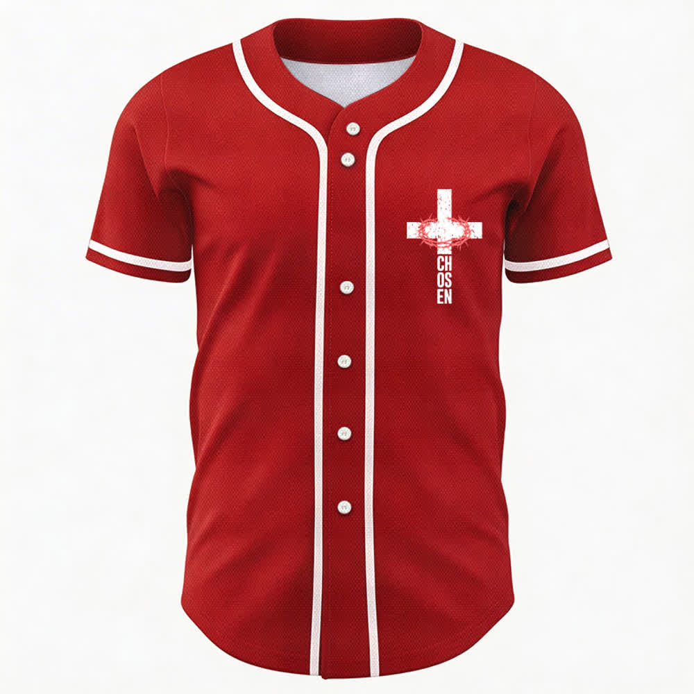 Christianartworkshop Jesus Cross Mesh Button Up Baseball Jersey - image 44
