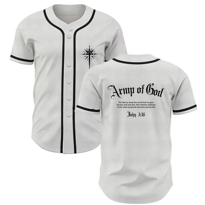 Christianartworkshop Army Of God Mesh Streetwear Baseball Jersey - White - 5XL - image 0