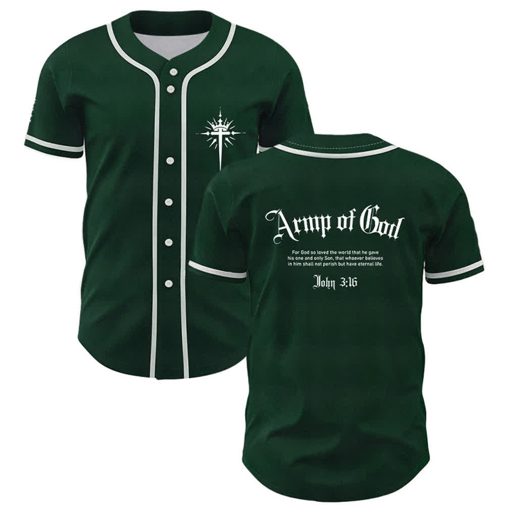 Christianartworkshop Army Of God Mesh Streetwear Baseball Jersey - Green - 5XL - image 21