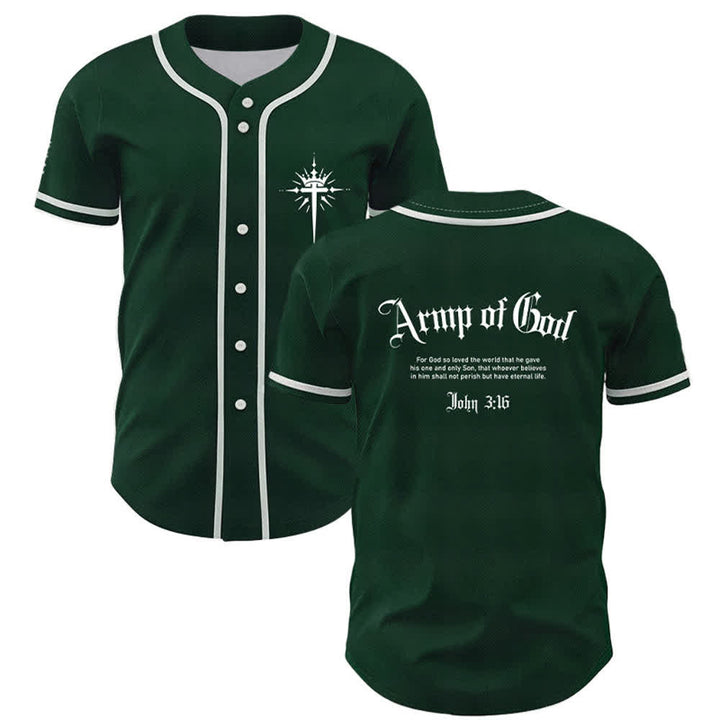 Christianartworkshop Army Of God Mesh Streetwear Baseball Jersey - Green - 5XL - image 21