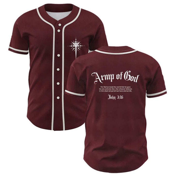 Christianartworkshop Army Of God Mesh Streetwear Baseball Jersey - Wine - 5XL - image 14
