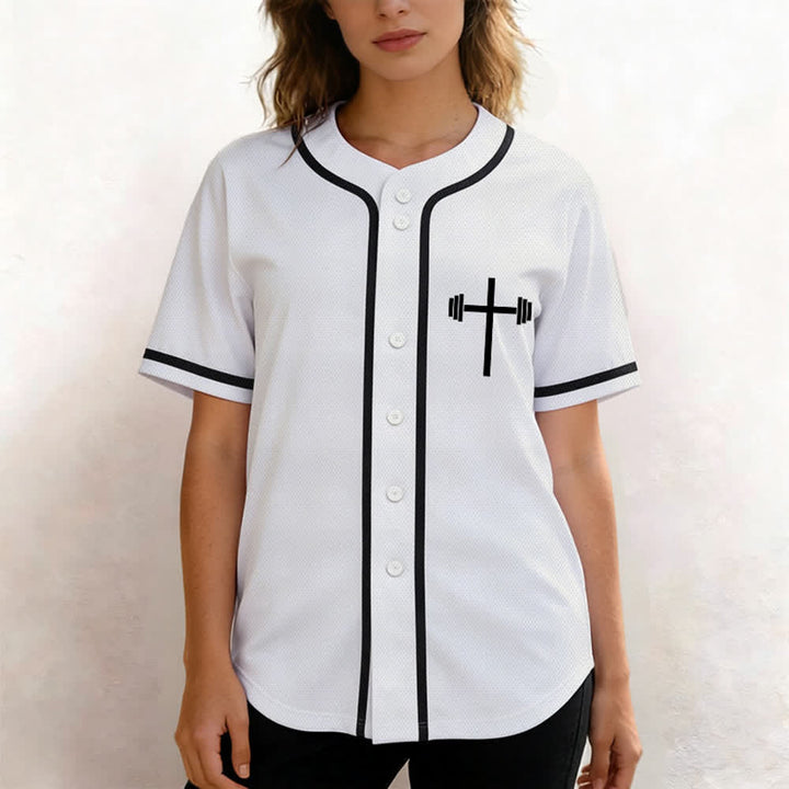 Christianartworkshop Lift Heavy Pray Hard Navy Baseball Jersey - image 11