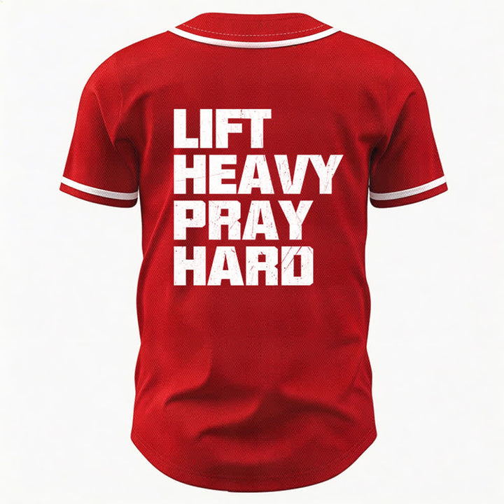 Christianartworkshop Lift Heavy Pray Hard Navy Baseball Jersey - image 50
