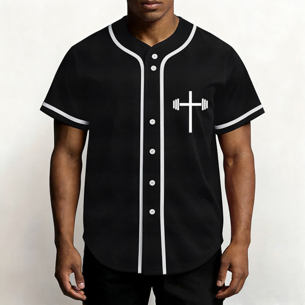 Christianartworkshop Lift Heavy Pray Hard Navy Baseball Jersey - image 34