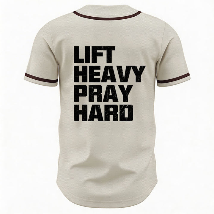 Christianartworkshop Lift Heavy Pray Hard Navy Baseball Jersey - image 36