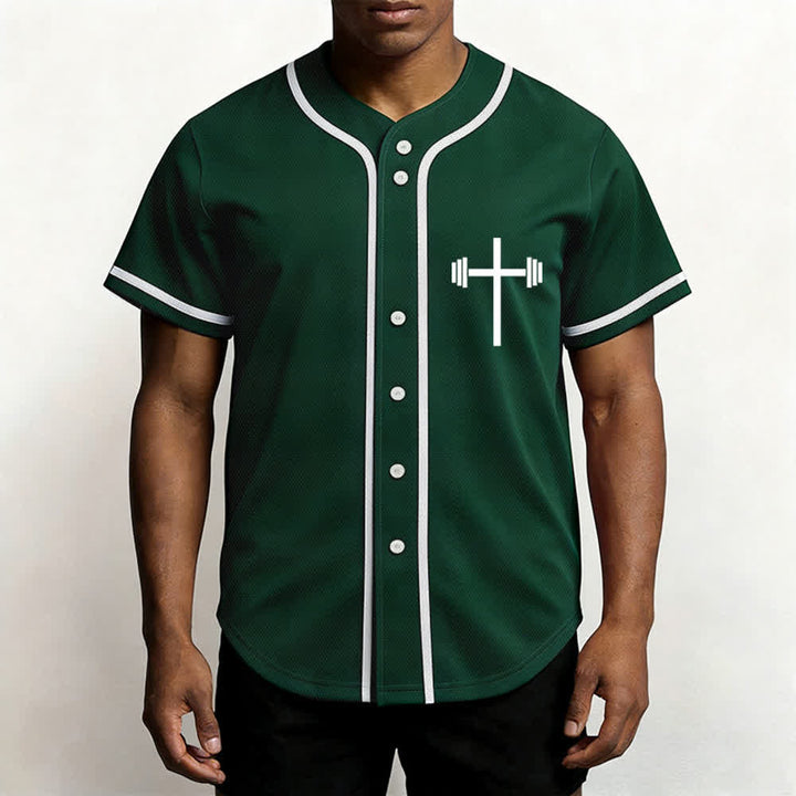 Christianartworkshop Lift Heavy Pray Hard Navy Baseball Jersey - image 20