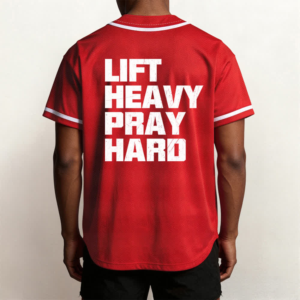 Christianartworkshop Lift Heavy Pray Hard Navy Baseball Jersey - image 54