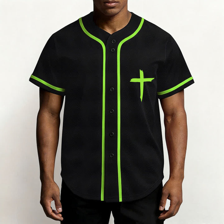 Christianartworkshop Faith Over Fear Cross Contrast Trim Baseball Jersey - image 41