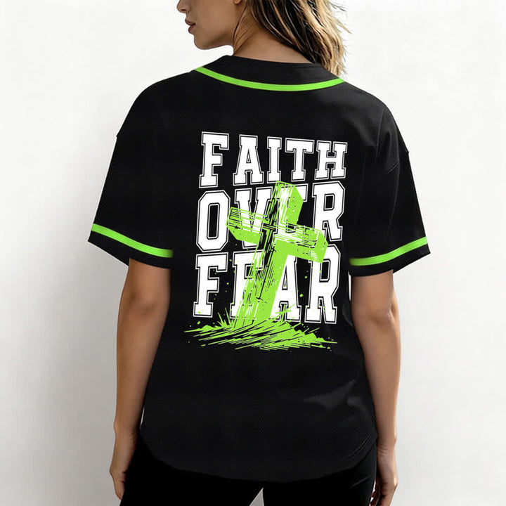 Christianartworkshop Faith Over Fear Cross Contrast Trim Baseball Jersey - image 38