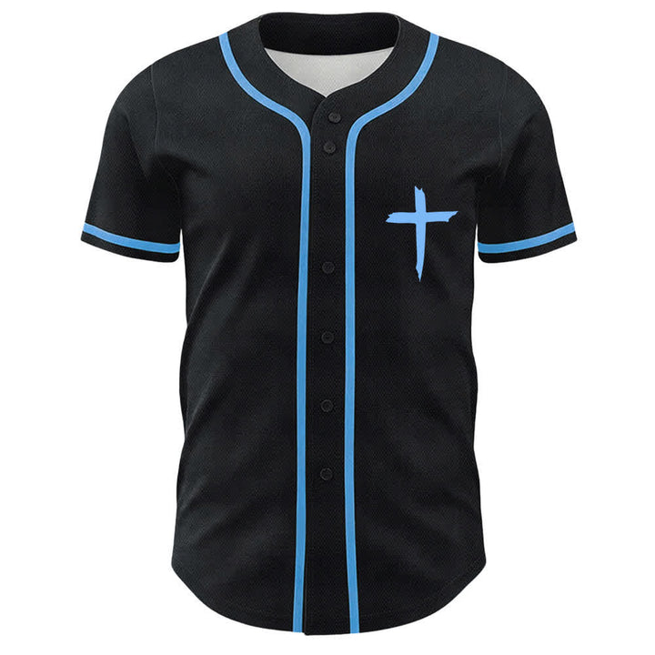 Christianartworkshop Faith Over Fear Cross Contrast Trim Baseball Jersey - image 16