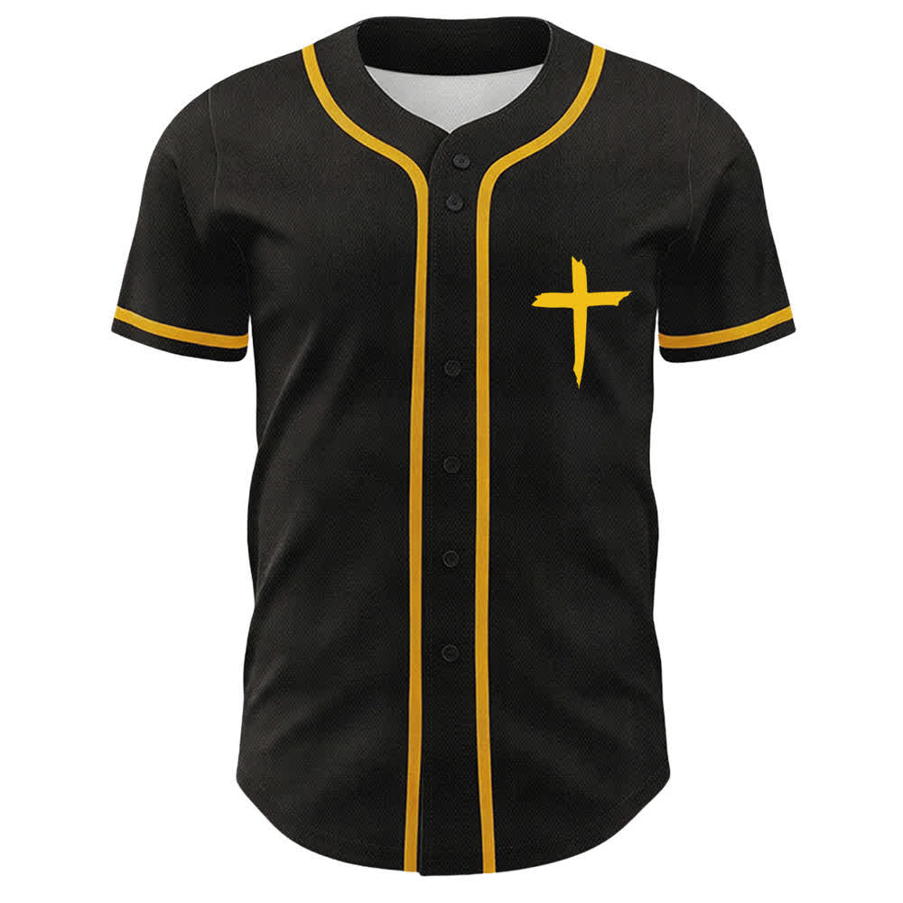 Christianartworkshop Faith Over Fear Cross Contrast Trim Baseball Jersey - image 58