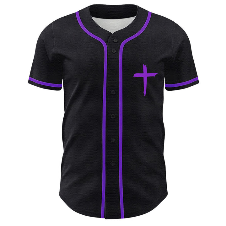 Christianartworkshop Faith Over Fear Cross Contrast Trim Baseball Jersey - image 51