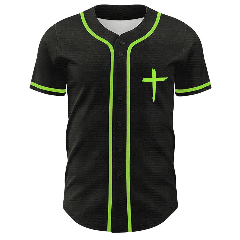 Christianartworkshop Faith Over Fear Cross Contrast Trim Baseball Jersey - image 37