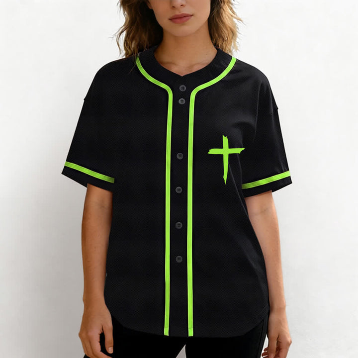Christianartworkshop Faith Over Fear Cross Contrast Trim Baseball Jersey - image 39
