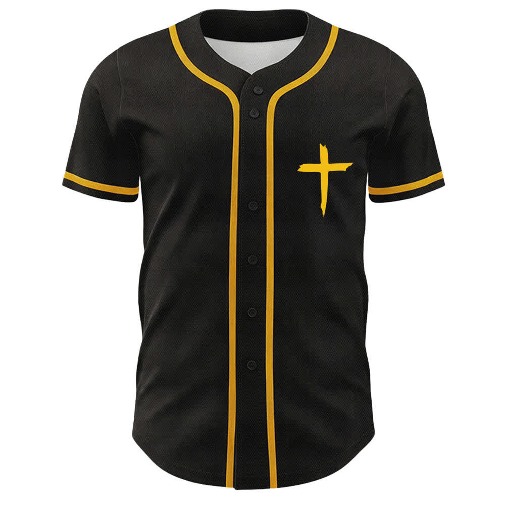 Christianartworkshop Faith Over Fear Cross Contrast Trim Baseball Jersey - image 58