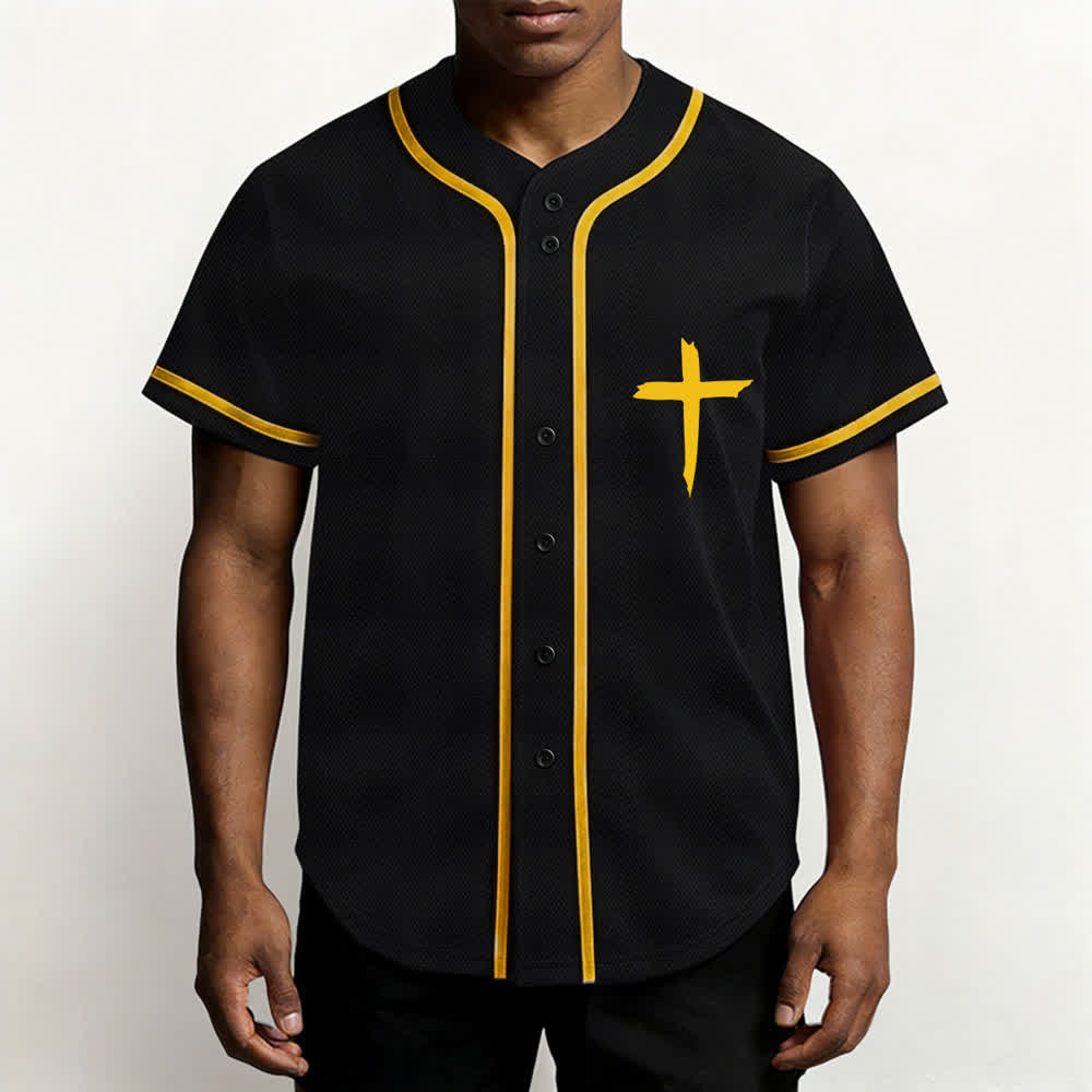 Christianartworkshop Faith Over Fear Cross Contrast Trim Baseball Jersey - image 62