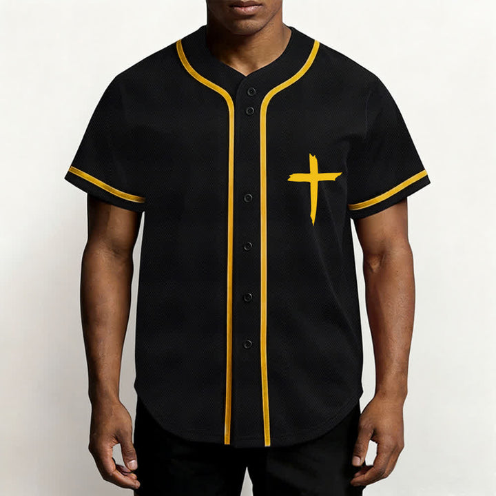 Christianartworkshop Faith Over Fear Cross Contrast Trim Baseball Jersey - image 62