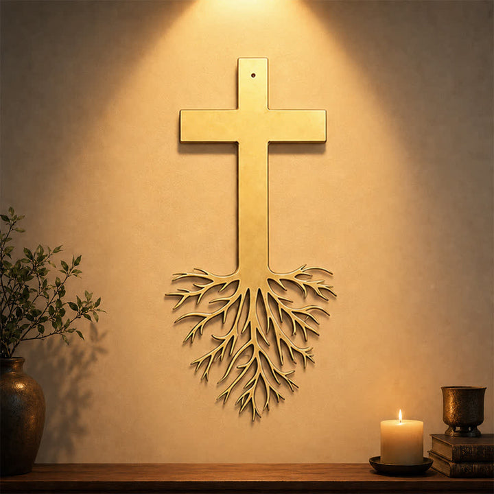Christianartworkshop Modern Cross With Roots Metal Wall Decor: A Powerful Statement of Growing Faith - image 5
