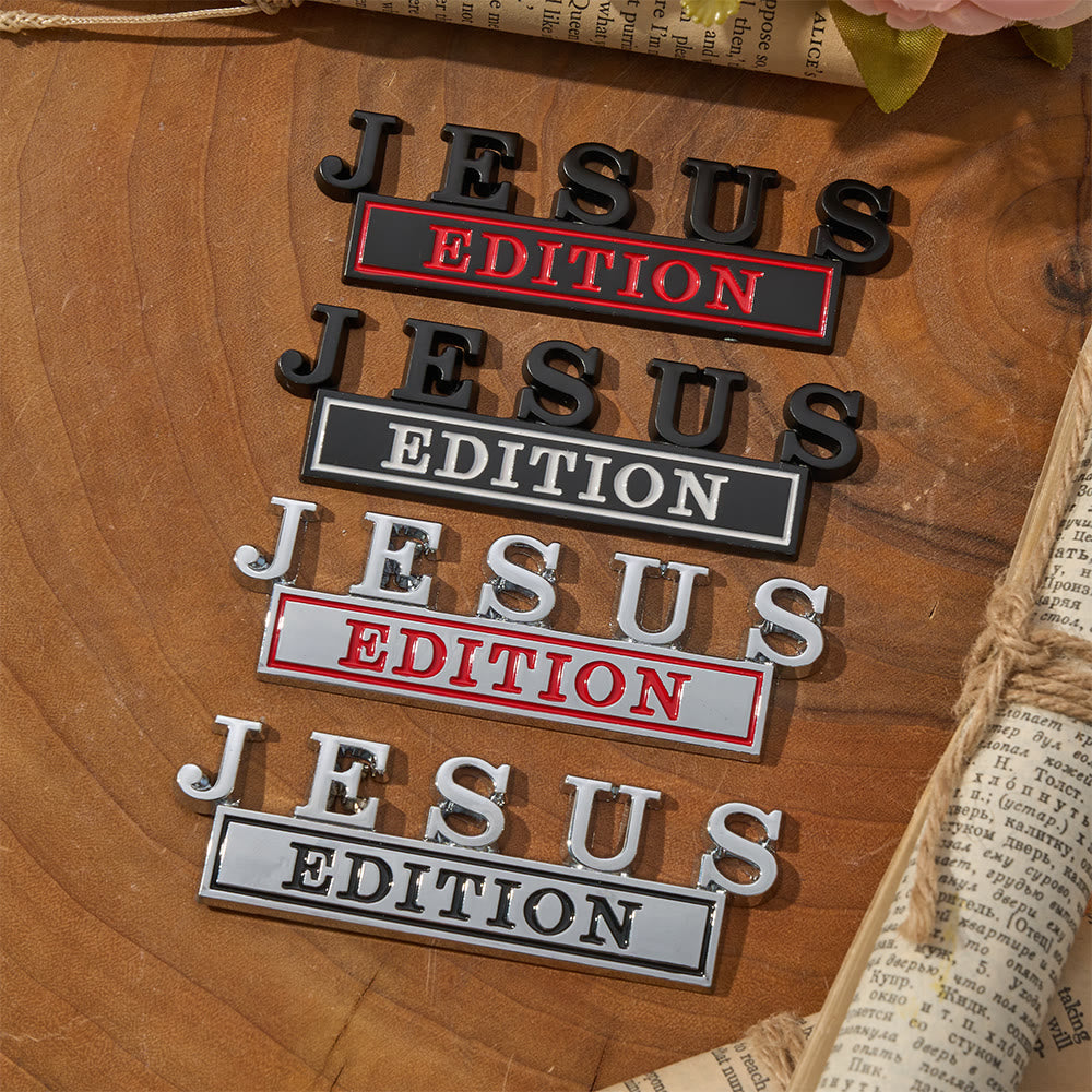 Christianartworkshop 3D Metal Jesus Edition Car Emblem: Emblem of Faithful Roadside Testimony - 4pcs/set - image 0