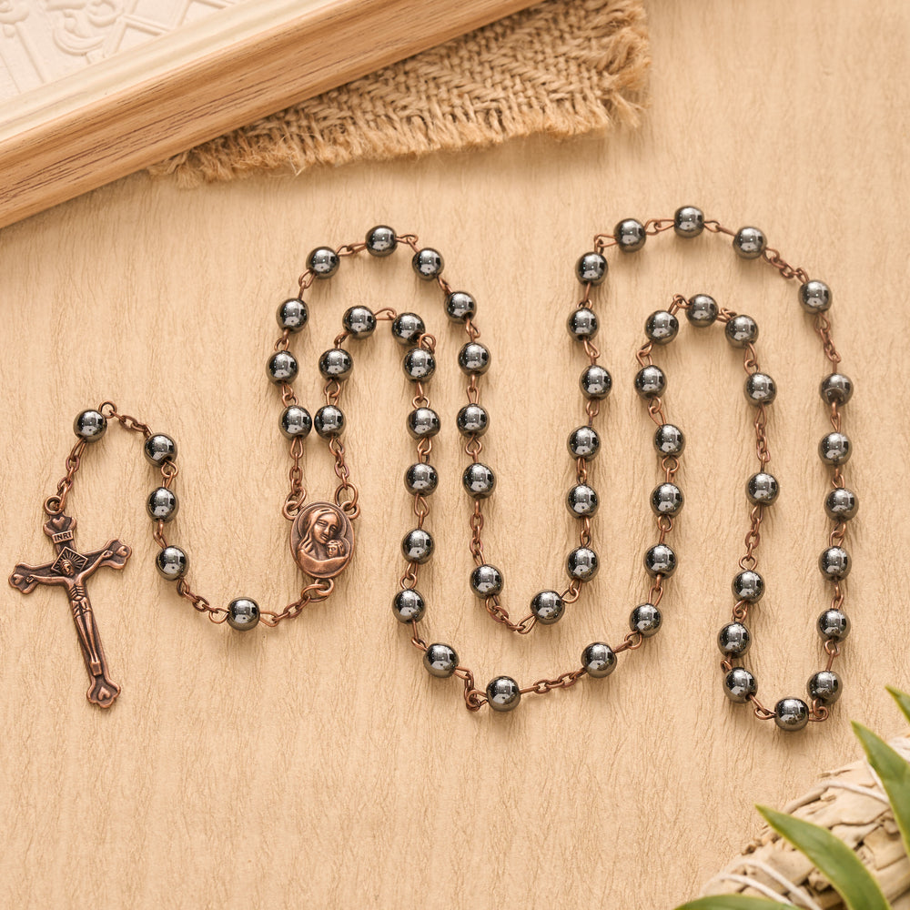 Christianartworkshop Vintage Antiqued Chain Rosary With Crucifix: Token of Abiding Celestial Blessings - image 1