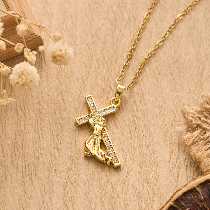 Christianartworkshop Sculpted Sacred Figure Pendant Chain Necklace: Icon of Peaceful Inner Meditation - image 2