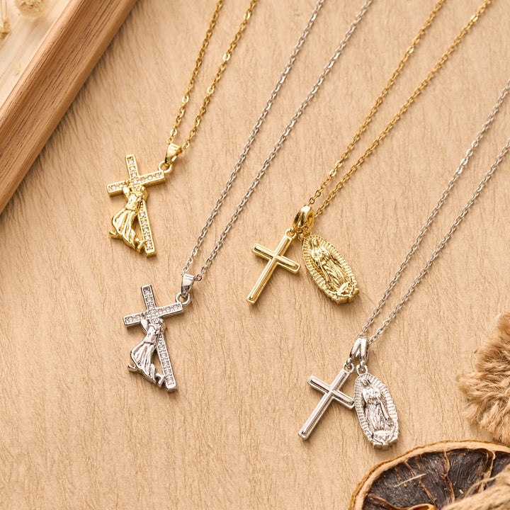 Christianartworkshop Sculpted Sacred Figure Pendant Chain Necklace: Icon of Peaceful Inner Meditation - image 1
